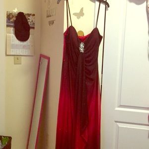Red and black sparkle dress